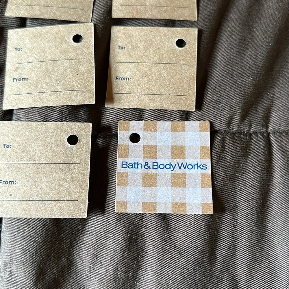 Bath & Body Works Small Cardboard Gingham Gift Tags